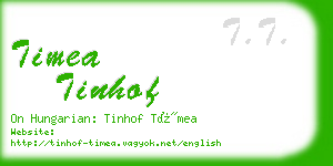 timea tinhof business card